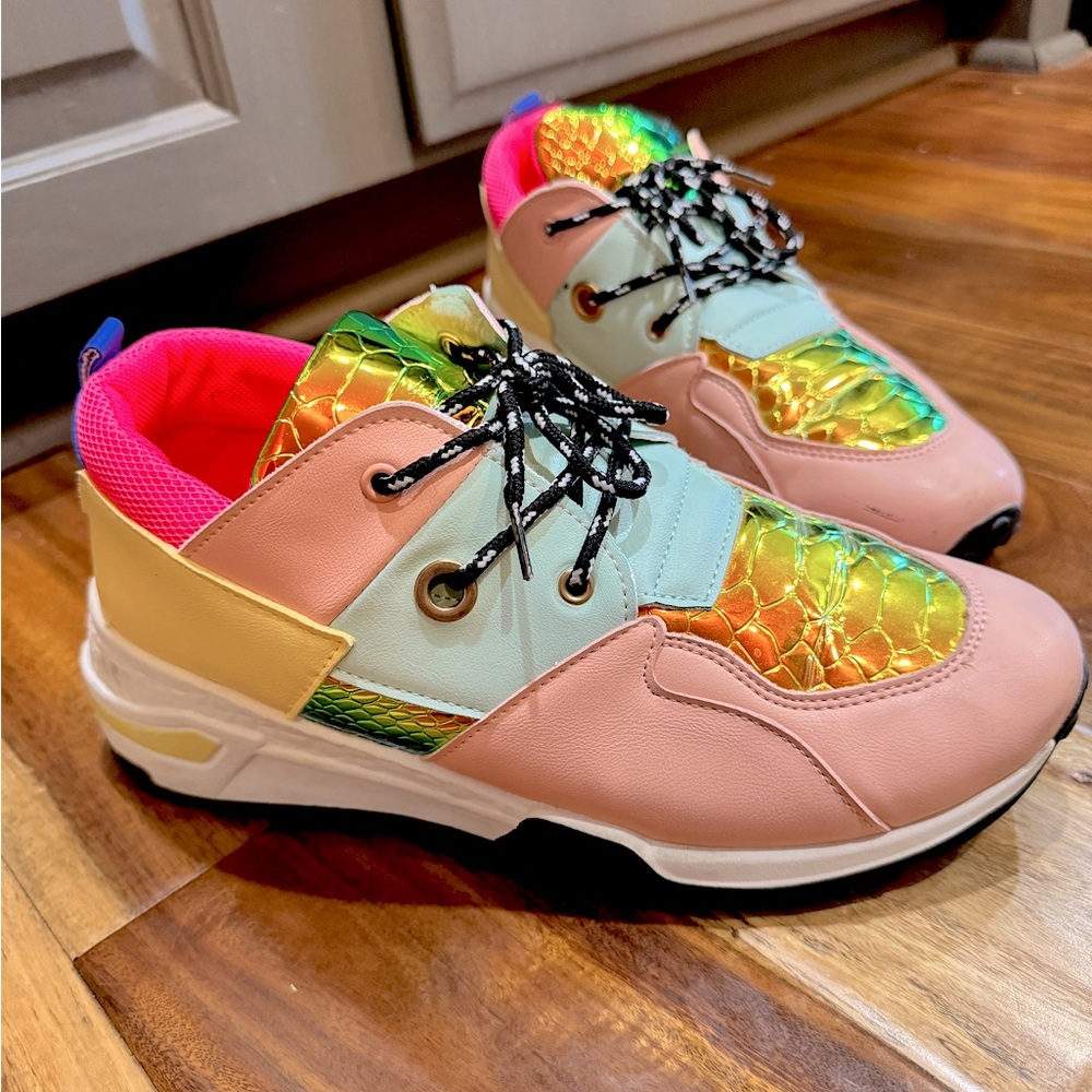 Bright & Bold 🌈 Holographic Wedge Sneaker